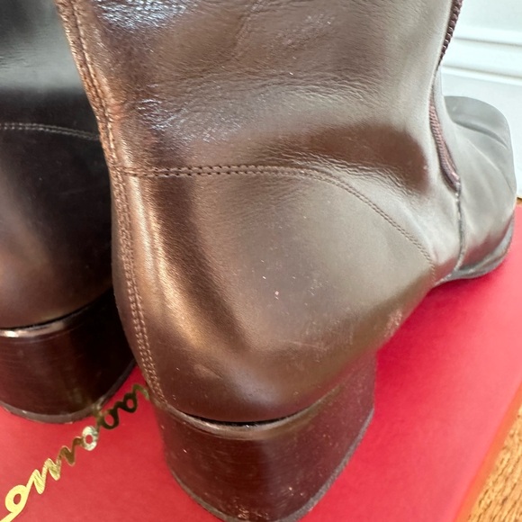 **Salvatore Ferragamo Brown Leather Ankle Boots** - Picture 9 of 11